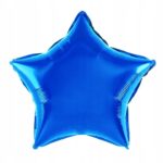 Balon din Folie Metalizata, Embo, Figurina Stea, Model Simplu, Tematica Aniversare, 40 cm, Ambalaj Individual, Pai Inclus, Umflare cu Aer sau Heliu, Albastru