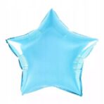 Balon din Folie Metalizata, Embo, Figurina Stea, Model Simplu, Tematica Aniversare, 40 cm, Ambalaj Individual, Pai Inclus, Umflare cu Aer sau Heliu, Bleu