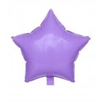 Balon din Folie Metalizata, Embo, Figurina Stea, Model Simplu, Tematica Aniversare, 40 cm, Ambalaj Individual, Pai Inclus, Umflare cu Aer sau Heliu, Mov