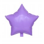 Balon din Folie Metalizata, Embo, Figurina Stea, Model Simplu, Tematica Aniversare, 40 cm, Ambalaj Individual, Pai Inclus, Umflare cu Aer sau Heliu, Mov