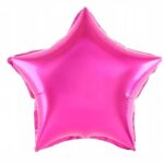 Balon din Folie Metalizata, Embo, Figurina Stea, Model Simplu, Tematica Aniversare, 40 cm, Ambalaj Individual, Pai Inclus, Umflare cu Aer sau Heliu, Roz