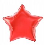 Balon din Folie Metalizata, Embo, Figurina Stea, Model Simplu, Tematica Aniversare, 40 cm, Ambalaj Individual, Pai Inclus, Umflare cu Aer sau Heliu, Rosu