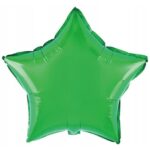 Balon din Folie Metalizata, Embo, Figurina Stea, Model Simplu, Tematica Aniversare, 40 cm, Ambalaj Individual, Pai Inclus, Umflare cu Aer sau Heliu, Verde