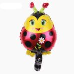 Balon din Folie Metalizata, Embo, Figurina Buburuza, Tema Animalute, 30 cm, Ambalaj Individual, Pai Inclus, Umflare cu Aer sau Heliu, Albastru - imagine 2