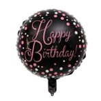 Balon din Folie Metalizata, Embo, Figurine, Model 2, Happy Birthday, Tematica Aniversare, 45 cm, Ambalaj Individual, Pai Inclus, Umflare cu Aer sau Heliu, Multicolor - imagine 2
