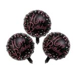 Balon din Folie Metalizata, Embo, Figurine, Model 2, Happy Birthday, Tematica Aniversare, 45 cm, Ambalaj Individual, Pai Inclus, Umflare cu Aer sau Heliu, Multicolor - imagine 3