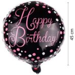 Balon din Folie Metalizata, Embo, Figurine, Model 2, Happy Birthday, Tematica Aniversare, 45 cm, Ambalaj Individual, Pai Inclus, Umflare cu Aer sau Heliu, Multicolor - imagine 6