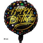 Balon din Folie Metalizata, Embo, Figurine, Model 3, Happy Birthday, Tematica Aniversare, 45 cm, Ambalaj Individual, Pai Inclus, Umflare cu Aer sau Heliu, Multicolor - imagine 2