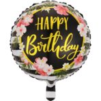 Balon din Folie Metalizata, Embo, Figurine, Model 4, Happy Birthday, Tematica Aniversare, 45 cm, Ambalaj Individual, Pai Inclus, Umflare cu Aer sau Heliu, Multicolor - imagine 3