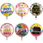 Balon din Folie Metalizata, Embo, Figurine, Model 4, Happy Birthday, Tematica Aniversare, 45 cm, Ambalaj Individual, Pai Inclus, Umflare cu Aer sau Heliu, Multicolor - imagine 4