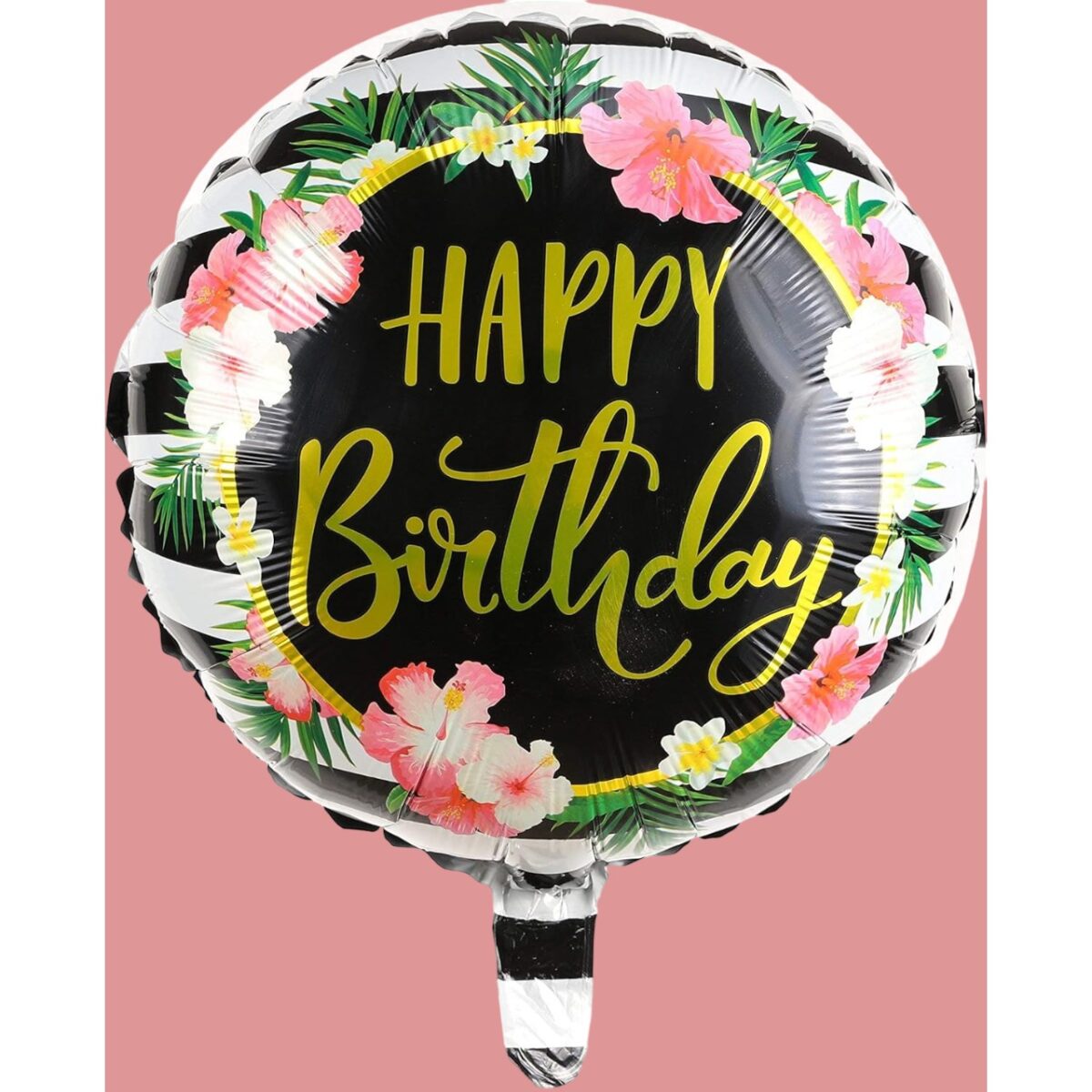 Balon din Folie Metalizata, Embo, Figurine, Model 4, Happy Birthday, Tematica Aniversare, 45 cm, Ambalaj Individual, Pai Inclus, Umflare cu Aer sau Heliu, Multicolor - imagine 5