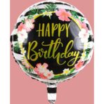 Balon din Folie Metalizata, Embo, Figurine, Model 4, Happy Birthday, Tematica Aniversare, 45 cm, Ambalaj Individual, Pai Inclus, Umflare cu Aer sau Heliu, Multicolor - imagine 5
