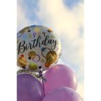 Balon din Folie Metalizata, Embo, Figurine, Model 6, Happy Birthday, Tematica Aniversare, 45 cm, Ambalaj Individual, Pai Inclus, Umflare cu Aer sau Heliu, Multicolor - imagine 4
