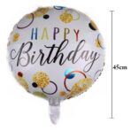 Balon din Folie Metalizata, Embo, Figurine, Model 6, Happy Birthday, Tematica Aniversare, 45 cm, Ambalaj Individual, Pai Inclus, Umflare cu Aer sau Heliu, Multicolor - imagine 6