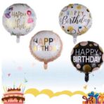 Balon din Folie Metalizata, Embo, Figurine, Model 6, Happy Birthday, Tematica Aniversare, 45 cm, Ambalaj Individual, Pai Inclus, Umflare cu Aer sau Heliu, Multicolor - imagine 7