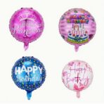 Balon din Folie Metalizata, Embo, Figurine, Model Princess, Happy Birthday, Tematica Aniversare, 45 cm, Ambalaj Individual, Pai Inclus, Umflare cu Aer sau Heliu, Multicolor - imagine 2
