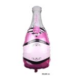 Balon din Folie Metalizata, Embo, Figurine, Model Sticla de Sampanie, 49x100 cm, Ambalaj Individual, Pai Inclus, Umflare cu Aer sau Heliu, Mov - imagine 2