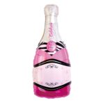 Balon din Folie Metalizata, Embo, Figurine, Model Sticla de Sampanie, 49x100 cm, Ambalaj Individual, Pai Inclus, Umflare cu Aer sau Heliu, Mov - imagine 3