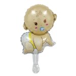 Balon din Folie Metalizata, Embo, Mini Figurina, Model Bebelus Baietel, Tematica Gender Reveal, 45x25 cm, Ambalaj Individual, Pai Inclus, Umflare cu Aer sau Heliu, Multicolor