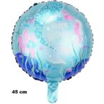 Balon din Folie Metalizata, Embo, Mini Figurina Rotunda, Model Caluti de Mare, Happy Birthday, Tematica Aniversare, 45 cm, Ambalaj Individual, Pai Inclus, Umflare cu Aer sau Heliu, Multicolor - imagine 3