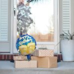 Balon din Folie Metalizata, Embo, Mini Figurina Rotunda, Model Halbe de Bere, Happy Birthday, Tematica Aniversare, 45 cm, Ambalaj Individual, Pai Inclus, Umflare cu Aer sau Heliu, Albastru - imagine 2