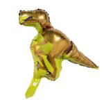 Balon din Folie Metalizata, Embo, Mini Figurine Dinozauri, Model Velociraptor, Tematica Aniversare, 48x43 cm, Ambalaj Individual, Pai Inclus, Umflare cu Aer sau Heliu, Multicolor