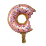 Balon din Folie Metalizata, Embo, Mini Figurine Dulciuri, Model Gogoasa Muscata, Tematica Aniversare, 45x25 cm, Ambalaj Individual, Pai Inclus, Umflare cu Aer sau Heliu, Multicolor - imagine 2