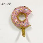 Balon din Folie Metalizata, Embo, Mini Figurine Dulciuri, Model Gogoasa Muscata, Tematica Aniversare, 45x25 cm, Ambalaj Individual, Pai Inclus, Umflare cu Aer sau Heliu, Multicolor - imagine 3