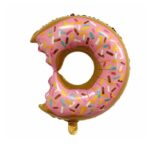 Balon din Folie Metalizata, Embo, Mini Figurine Dulciuri, Model Gogoasa Muscata, Tematica Aniversare, 45x25 cm, Ambalaj Individual, Pai Inclus, Umflare cu Aer sau Heliu, Multicolor - imagine 4