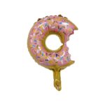 Balon din Folie Metalizata, Embo, Mini Figurine Dulciuri, Model Gogoasa Muscata, Tematica Aniversare, 45x25 cm, Ambalaj Individual, Pai Inclus, Umflare cu Aer sau Heliu, Multicolor