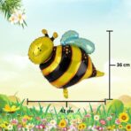 Balon din Folie Metalizata, Embo, Mini Figurine, Model Albinuță, 36x42cm, Ambalaj Individual, Pai Inclus, Umflare cu Aer sau Heliu, Multicolor - imagine 5