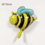 Balon din Folie Metalizata, Embo, Mini Figurine, Model Albinuță, 36x42cm, Ambalaj Individual, Pai Inclus, Umflare cu Aer sau Heliu, Multicolor - imagine 6
