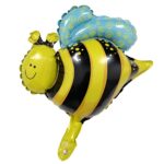 Balon din Folie Metalizata, Embo, Mini Figurine, Model Albinuță, 36x42cm, Ambalaj Individual, Pai Inclus, Umflare cu Aer sau Heliu, Multicolor