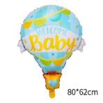 Balon din Folie Metalizata, Embo, Mini Figurine, Model Balon cu Aer Cald Baietel, Tematica Welcome Baby, 80x62 cm, Ambalaj Individual, Pai Inclus, Umflare cu Aer sau Heliu, Albastru - imagine 2