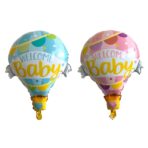 Balon din Folie Metalizata, Embo, Mini Figurine, Model Balon cu Aer Cald Baietel, Tematica Welcome Baby, 80x62 cm, Ambalaj Individual, Pai Inclus, Umflare cu Aer sau Heliu, Albastru - imagine 3