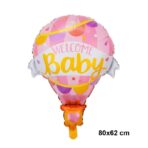 Balon din Folie Metalizata, Embo, Mini Figurine, Model Balon cu Aer Cald Fetita, Tematica Welcome Baby, 80x62 cm, Ambalaj Individual, Pai Inclus, Umflare cu Aer sau Heliu, Roz - imagine 7