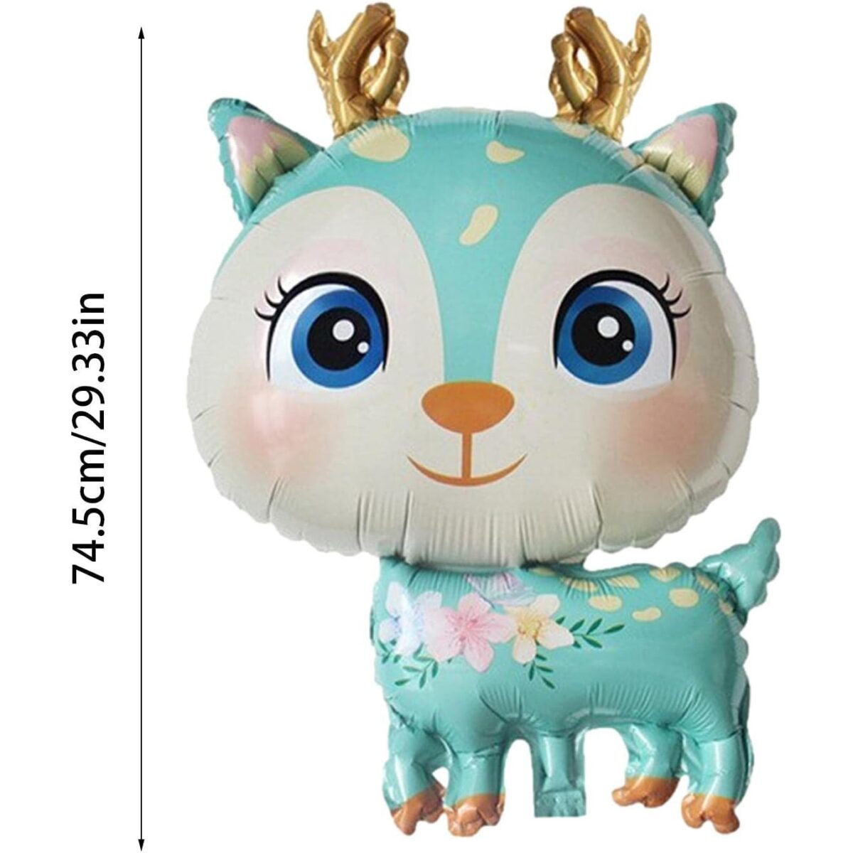 Balon din Folie Metalizata, Embo, Mini Figurine, Model Cerb, Tematica Aniversare, 49x74.5 cm, Ambalaj Individual, Pai Inclus, Umflare cu Aer sau Heliu, Albastru - imagine 8