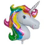 Balon din Folie Metalizata, Embo, Mini Figurine, Model Unicorn, Tematica Aniversare, 108x88 cm, Ambalaj Individual, Pai Inclus, Umflare cu Aer sau Heliu, Multicolor - imagine 2