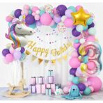 Balon din Folie Metalizata, Embo, Mini Figurine, Model Unicorn, Tematica Aniversare, 115x76 cm, Ambalaj Individual, Pai Inclus, Umflare cu Aer sau Heliu, Multicolor - imagine 4