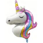 Balon din Folie Metalizata, Embo, Mini Figurine, Model Unicorn, Tematica Aniversare, 115x76 cm, Ambalaj Individual, Pai Inclus, Umflare cu Aer sau Heliu, Multicolor - imagine 6