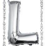 Balon Folie Metalizata Litera L, Embo, 40 cm, Umflati cu Heliu sau Aer, Ambalaj Individual, Pai inclus, Argintiu - imagine 3