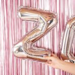 Balon Folie Metalizata Litera Z, Embo, 40 cm, Umflati cu Heliu sau Aer, Ambalaj Individual, Pai inclus, Argintiu - imagine 3