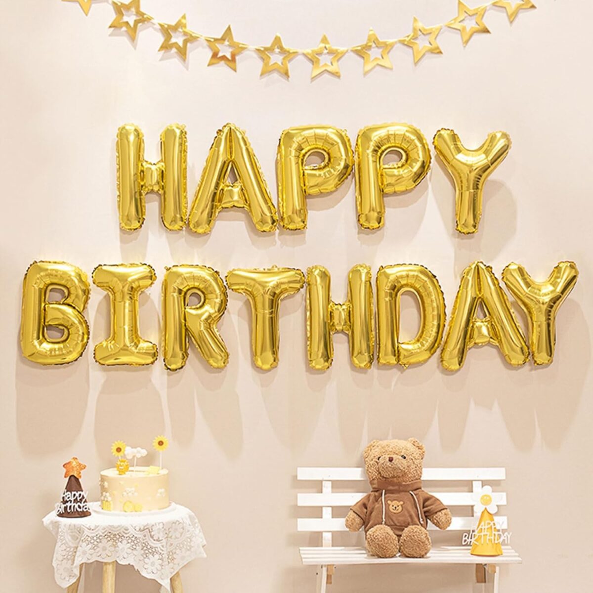 Balon Folie Metalizata Litera T, Embo, 40 cm, Umflati cu Heliu sau Aer, Ambalaj Individual, Pai inclus, Auriu - imagine 5