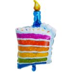 Balon din Folie Metalizata, Embo, Model Prajitura cu Lumanare, 84x53 cm, Baloane Party, Ambalaj Individual, Pai Inclus, Umflare cu Aer sau Heliu, Multicolor