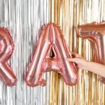 Balon Folie Metalizata Litera A, Embo, 40 cm, Umflati cu Heliu sau Aer, Ambalaj Individual, Pai inclus, Rose Gold - imagine 7