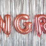 Balon Folie Metalizata Litera G, Embo, 40 cm, Umflati cu Heliu sau Aer, Ambalaj Individual, Pai inclus, Rose Gold - imagine 5