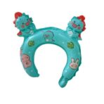 Balon din Folie Metalizata, Embo, Tip Coronita cu Urechi, Model Dinozauri, Ambalaj Individual, Pai Inclus, Umflare cu Aer sau Heliu, 29 x 26.5 cm, Albastru - imagine 3