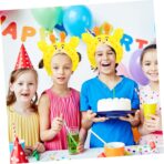 Balon din Folie Metalizata, Embo, Tip Coronita cu Urechi, Model Girafa, Ambalaj Individual, Pai Inclus, Umflare cu Aer sau Heliu, 28 x 31 cm, Galben - imagine 4