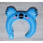 Balon din Folie Metalizata, Embo, Tip Coronita cu Urechi, Model Koala, Ambalaj Individual, Pai Inclus, Umflare cu Aer sau Heliu, 26.5 x 28 cm, Albastru - imagine 2