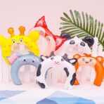 Balon din Folie Metalizata, Embo, Tip Coronita cu Urechi, Model Panda, Ambalaj Individual, Pai Inclus, Umflare cu Aer sau Heliu, 27 x 28 cm, Alb/Negru - imagine 6